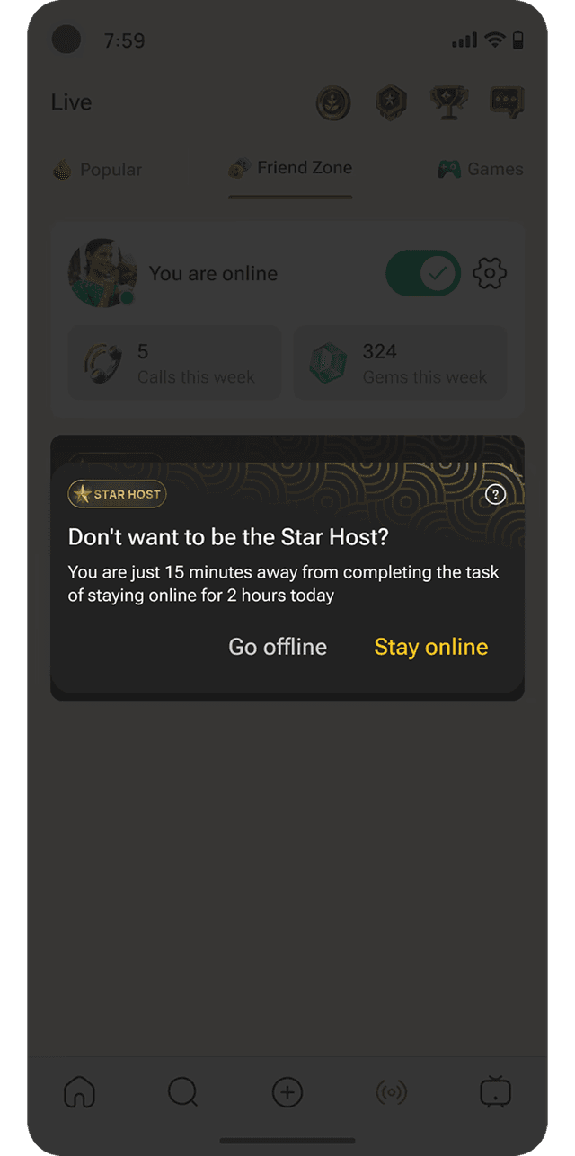 Going-offline nudge prompt